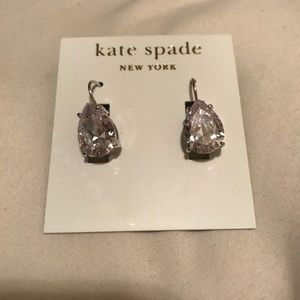 Kate Spade silver/clear teardrop earrings